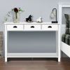 Wooden Console Table with 3 Drawers and 2-Tier Shelves