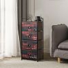 Industrial 4 Fabric Drawers Storage Dresser with Fabric Drawers and Steel Frame