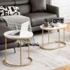 Modern Nesting Coffee Table Set of 2-White