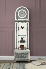 ACME Noralie GRANDFATHER CLOCK W/LED Mirrored & Faux Diamonds AC00353