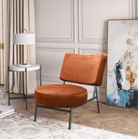 Modrest Sami Modern Orange Velvet Accent Chair