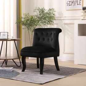 Modern Black Velvet Accent Chair Contemporary Upholstered Single Sofa for Home & Office Living Room Furniture