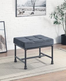 Brantley Ottoman in Gray Velvet &amp; Sandy Gray Finish AC00427