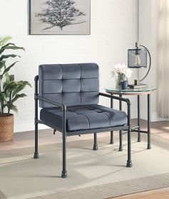 Brantley Chair in Gray Velvet &amp; Sandy Gray Finish AC00429