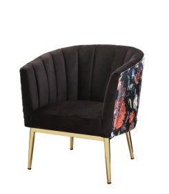 Colla Accent Chair; Black Velvet &amp; Gold 59817