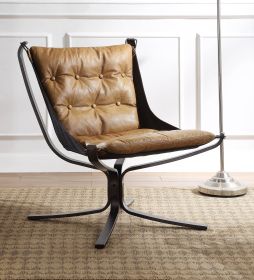 Carney Accent Chair; Coffee Top Grain Leather 59831