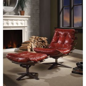 Gandy Chair & Ottoman (2Pc Pk) in Antique Red Top Grain Leather 59531