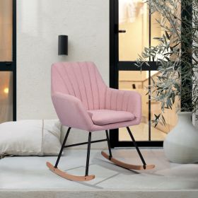 Upholstered Fabric ROCKING CHAIR - PINK