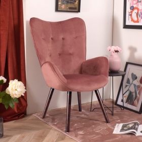 Modern Wingback Accent Armchair Living Room Tufted Velvet Upholstery; ROSE