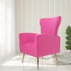 Velvet Accent Chair; Wingback Arm Chair with Gold Legs; Upholstered Single Sofa for Living Room Bedroom