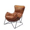 Thurshan Accent Chair in Aperol Top Grain Leather &amp; Black Finish 59945