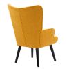 Accent Chair Living Room Side Chair Mid Century Modern Accent Chair With Wooden Legs Teddy Fabric, Yellow