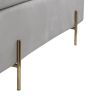 Emma Gray Velvet Storage Bench with Metal Legs