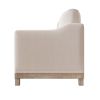 Contemporary Living Room Accent Chair with Rubber Wood Base Accent chair, Beige