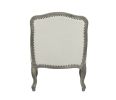 ACME Tania Chair w/Pillow, Cream Linen &amp; Brown Finish LV01132