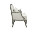 ACME Tania Chair w/Pillow, Cream Linen &amp; Brown Finish LV01132