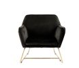 Keira Black Velvet Accent Chair with Metal Base