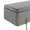 Emma Gray Velvet Storage Bench with Metal Legs