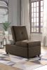 Brown Color Stylish 1pc Storage Ottoman Convertible Chair Foam Cushioned Fabric Upholstered Solid Wood Plywood Frame Living Room Furniture