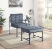 Brantley Chair in Gray Velvet &amp; Sandy Gray Finish AC00429