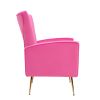 Velvet Accent Chair; Wingback Arm Chair with Gold Legs; Upholstered Single Sofa for Living Room Bedroom