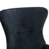 Velvet Fabric Padded Seat Rocking Chair With High Backrest And Armrests