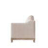 Contemporary Living Room Accent Chair with Rubber Wood Base Accent chair, Beige