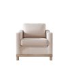 Contemporary Living Room Accent Chair with Rubber Wood Base Accent chair, Beige