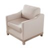 Contemporary Living Room Accent Chair with Rubber Wood Base Accent chair, Beige