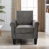 Accent Chairs, Comfy Sofa Chair, Armchair for Reading, Living Room, Bedroom, Office, Waiting Room, Linen fabric, Charcoal Grey