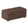 Brown Color Stylish 1pc Storage Ottoman Convertible Chair Foam Cushioned Fabric Upholstered Solid Wood Plywood Frame Living Room Furniture