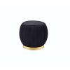 Zinnia Ottoman; Black Velvet & Gold 96449