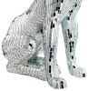 Boli Sitting Panther Resin Animal Sculpture, Glass and Chrome 32" x 11" x 20"