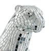 Boli Sitting Panther Resin Animal Sculpture, Glass and Chrome 32" x 11" x 20"