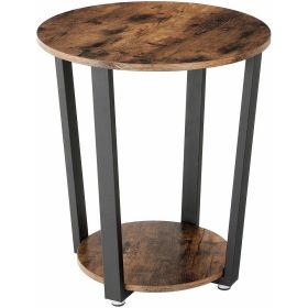 Farmhouse Rustic Round Side Table Nightstand End Table