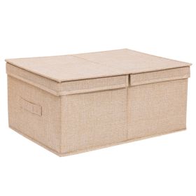 Drawer Closet Folding Storage Organizing Box (Option: Beige2-41x24x17cm)