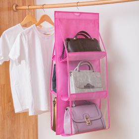 Household Fashion Personalized Storage Bag Hanging (Option: Pink 6grids-36x85cm)