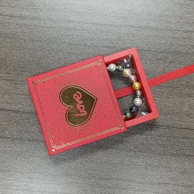 Anti-oxidation PE Film Jewelry Storage Box Color Film Suspension Box (Option: LOVE LOVE Red-7 Ã— 7 Ã— 2cm)