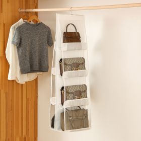 Household Fashion Personalized Storage Bag Hanging (Option: White 8grids-36x85cm)