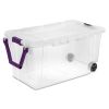 160 qt. Storage boxes on wheels, plastic, set of 2