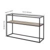 48.03" Glass Console Sofa Table;  Modern Open Hallway Table;  Narrow Entryway Table;  2 Shelves Couch Side Table with Adjustable Feet