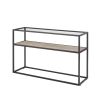 48.03" Glass Console Sofa Table;  Modern Open Hallway Table;  Narrow Entryway Table;  2 Shelves Couch Side Table with Adjustable Feet