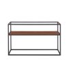 48.03" Glass Console Sofa Table;  Modern Open Hallway Table;  Narrow Entryway Table;  2 Shelves Couch Side Table with Adjustable Feet