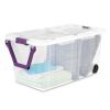 160 qt. Storage boxes on wheels, plastic, set of 2