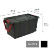 160 qt. Storage boxes on wheels, plastic, set of 2