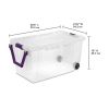 160 qt. Storage boxes on wheels, plastic, set of 2