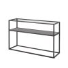 48.03" Glass Console Sofa Table;  Modern Open Hallway Table;  Narrow Entryway Table;  2 Shelves Couch Side Table with Adjustable Feet