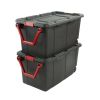 160 qt. Storage boxes on wheels, plastic, set of 2