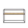 48.03" Glass Console Sofa Table;  Modern Open Hallway Table;  Narrow Entryway Table;  2 Shelves Couch Side Table with Adjustable Feet