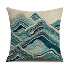 Home Fashion Simple Ocean Wave Digital Printed Pillowcase (Option: Linen Pillowcase-SXYM22)